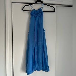 Zara Blue Flowy Halter Tie Dress, size s